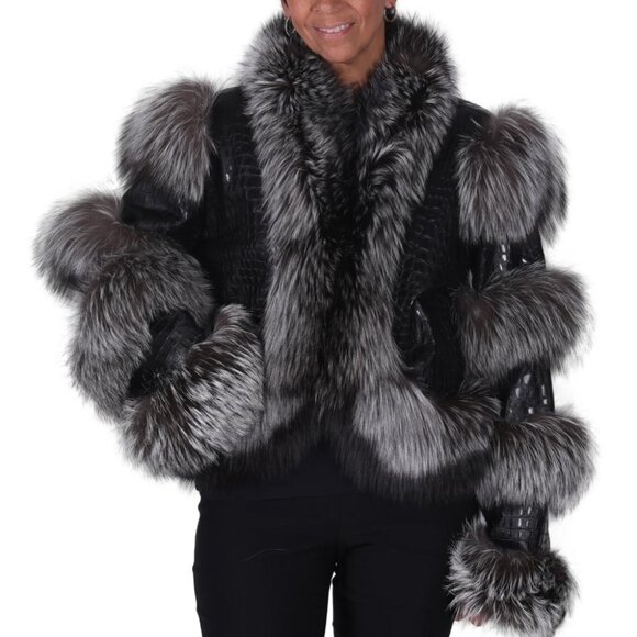 Lamb Leather Jacket with Fox Fur Trim